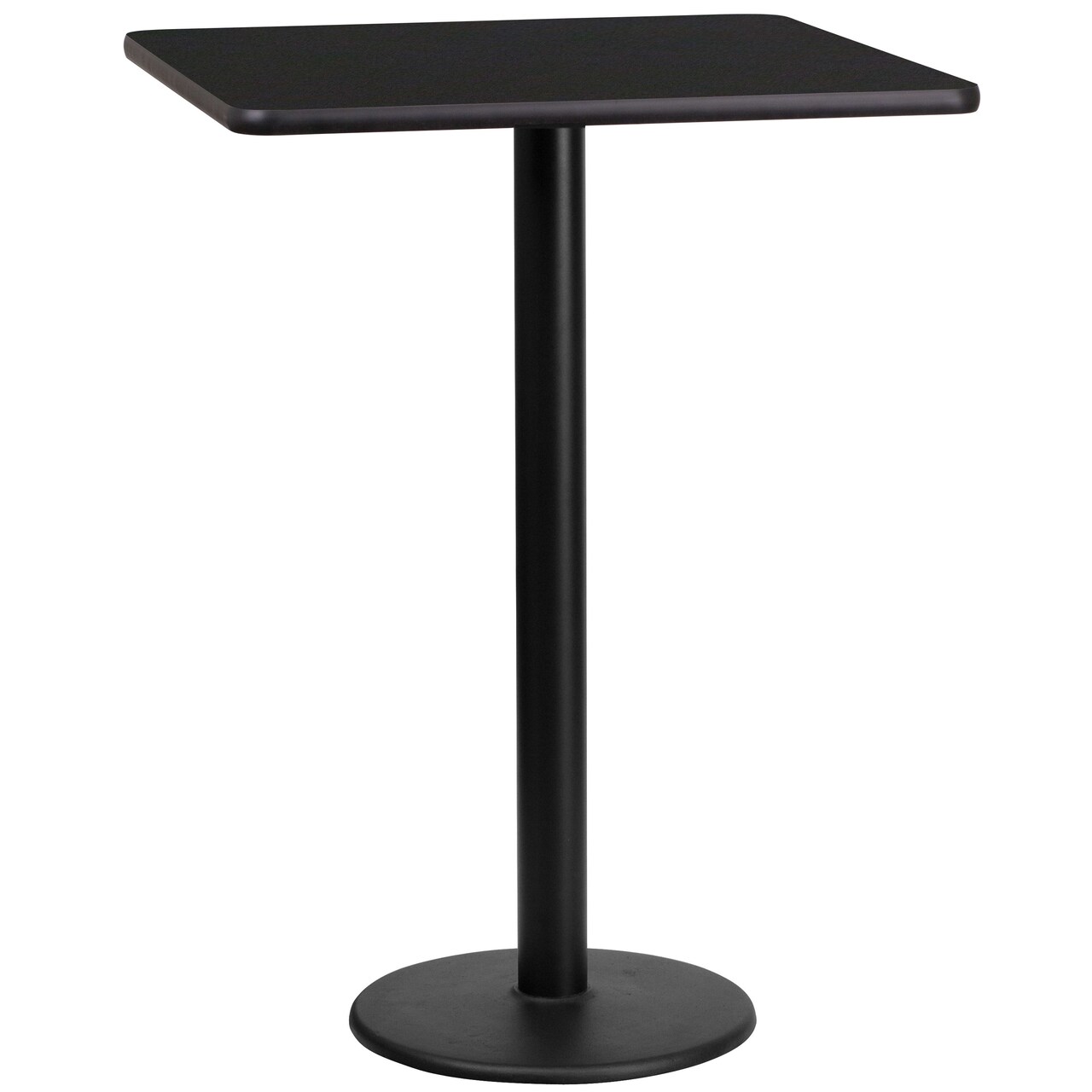Emma and Oliver 24" Square Laminate Table Top with 18" Round Bar Height Table Base